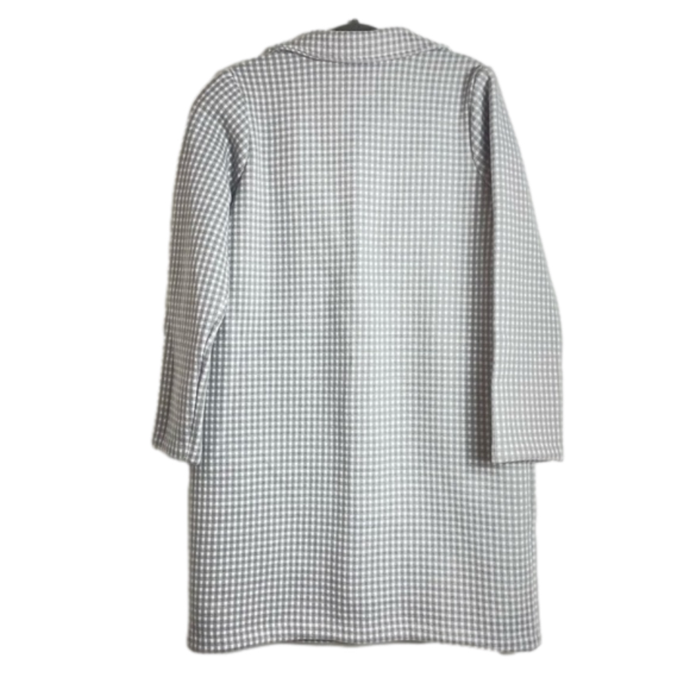 CYNTHIA Rowley Grey And White Check Wool Blend Single Button Coat - Picture 4 of 6